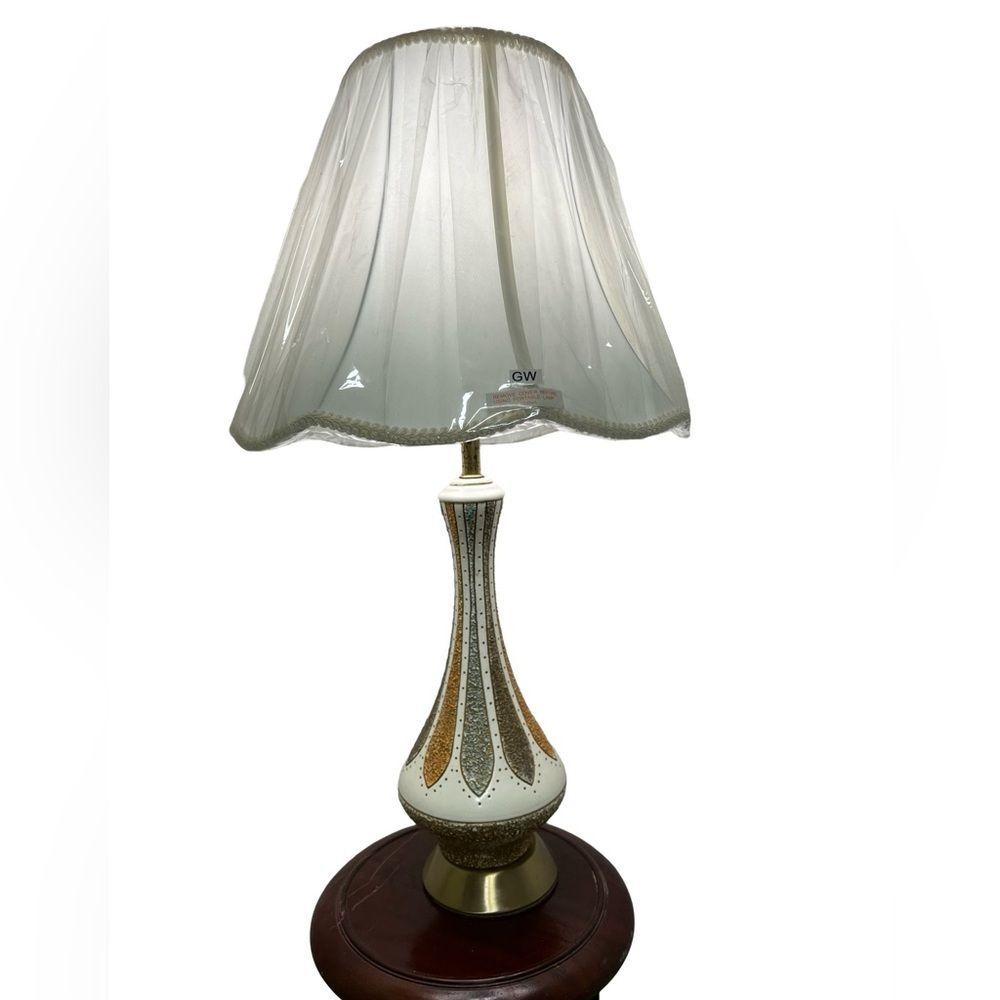 Vintage 1960s Mid-Century Modern Atomic Ceramic Genie Bottle Table Lamp